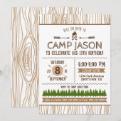 Camping Birthday Uitnodiging (Voorkant / Achterkant)