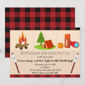 Camping Birthday Uitnodiging (Voorkant / Achterkant)