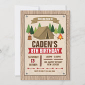 Camping Birthday Uitnodiging (Voorkant)