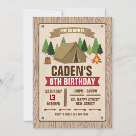 Camping Birthday Uitnodiging