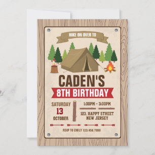 Camping Birthday Uitnodiging