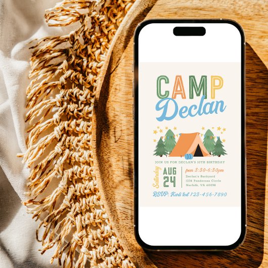 Camping Birthday Uitnodiging