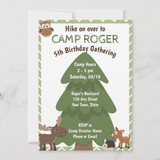 Camping Birthday Uitnodiging (Voorkant)