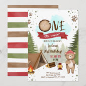 Camping Birthday Uitnodiging (Voorkant / Achterkant)