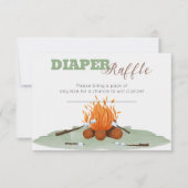 Camping Bonfire Baby shower Diaper Raffle Card Kaart (Voorkant)