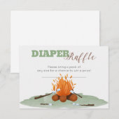 Camping Bonfire Baby shower Diaper Raffle Card Kaart (Voorkant / Achterkant)