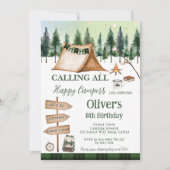 Camping Bonfire Campfire S'mores Outdoor Verjaarda Kaart (Voorkant)