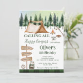 Camping Bonfire Campfire S'mores Outdoor Verjaarda Kaart (Staand voorkant)