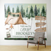 Camping Bonfire Campfire S'mores Outdoor Verjaarda Wandkleed (In Situ (horizontaal))