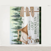 Camping Bonfire Campfire S'mores Outdoor Verjaarda Wandkleed (Voorkant)