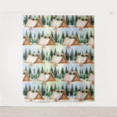 Camping Bonfire Campfire S'mores Outdoor Verjaarda Wandkleed (Voorkant)