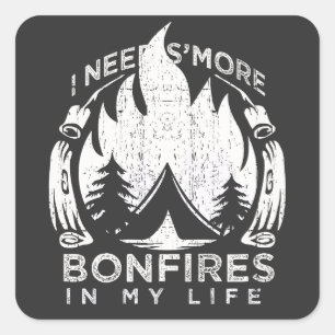 Camping Bonfire Gift Vierkante Sticker
