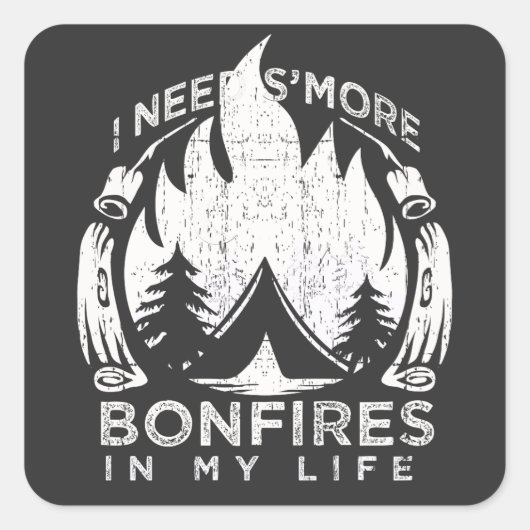 Camping Bonfire Gift Vierkante Sticker (Voorkant)