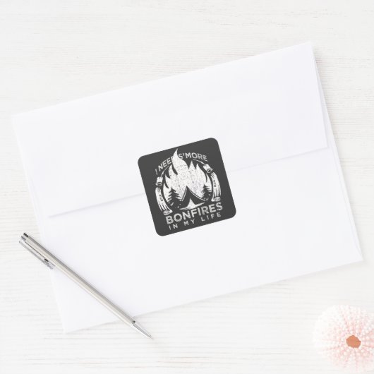 Camping Bonfire Gift Vierkante Sticker (Envelop)