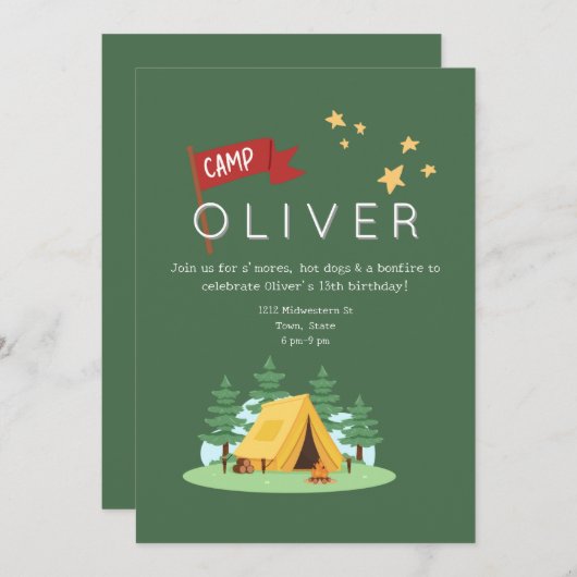 Camping Bonfire Outdoor Adventure Verjaardag Kaart (Voorkant / Achterkant)