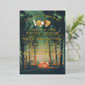 Camping Bonfire S'mores Birthday Party Folie Uitnodiging (Staand Voorkant)