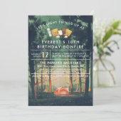 Camping Bonfire S'mores Verjaardagsfeestje  Kaart (Staand voorkant)