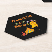 Camping & Boos Geesten Wijn Camping Halloween Kartonnen Onderzetters (Schuin)