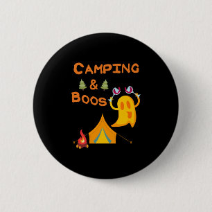 Camping & Boos Geesten Wijn Camping Halloween Ronde Button 5,7 Cm
