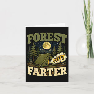 Camping bos fartende tent humor kaart