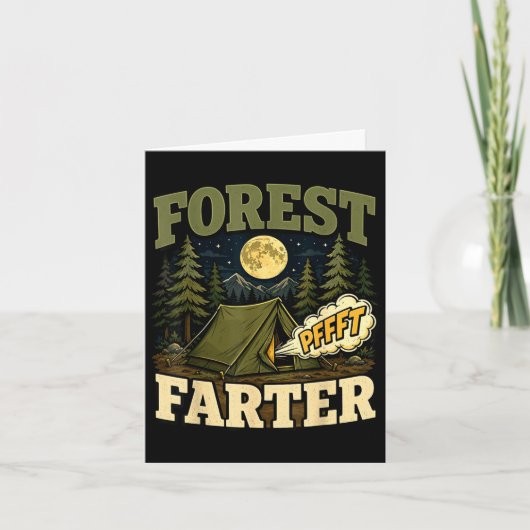 Camping bos fartende tent humor kaart (Voorkant)