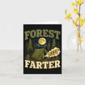 Camping bos fartende tent humor kaart (Gele Bloem)