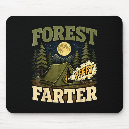 Camping bos fartende tent humor muismat (Voorkant)