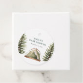 Camping Bos Waterverf Baby shower Bedankjes Labels (In situ)