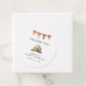 Camping Bos Waterverf Baby shower Bedankjes Labels (In situ)