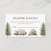 Camping Bos Waterverf Baby shower Informatiekaartje (Voorkant)