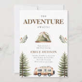 Camping Bos Waterverf Baby shower Kaart (Voorkant)