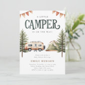 Camping Bos Waterverf Baby shower Kaart (Staand voorkant)