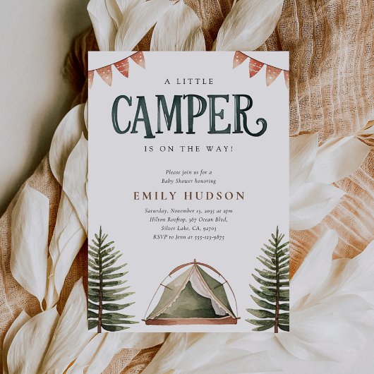 Camping Bos Waterverf Baby shower Kaart