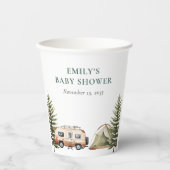 Camping Bos Waterverf Baby shower Papieren Bekers (Voorkant)