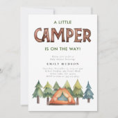 Camping Bos Waterverf Baby shower Uitnodiging (Voorkant)