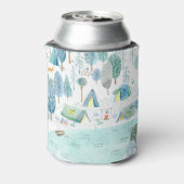 Camping bossen, meer naadloos patroon. blikjeskoeler (Blikje Achterkant)