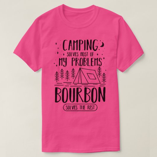Camping Bourbon Grappig 2 T-shirt (Design voorkant)