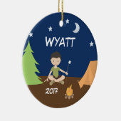 Camping Boy Camper Night Sky Tent Ornament Brown (Rechts)