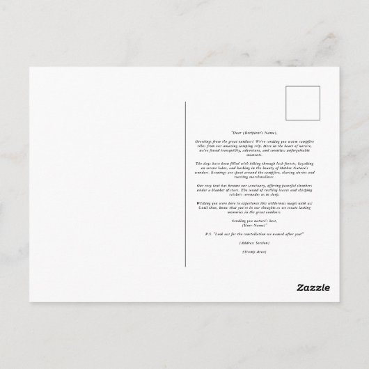 Camping Briefkaart (Achterkant)