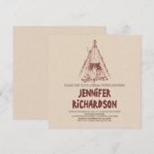 Camping bruids douche uitnodigingen (Voorkant / Achterkant)