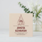 Camping bruids douche uitnodigingen (Staand voorkant)