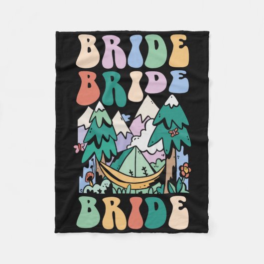 Camping Bruidsfeest Kampeer Bruidsfeest Bruid  Fleece Deken (Voorkant)