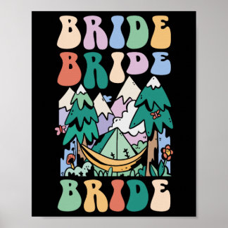 Camping bruidsfeest kampeer bruidsfeest bruid poster