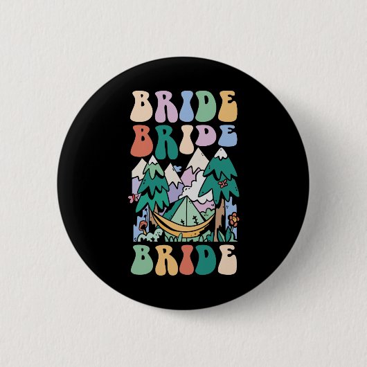 Camping Bruidsfeest Kampeer Bruidsfeest Bruid Ronde Button 5,7 Cm (Voorkant)
