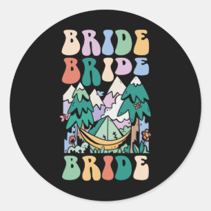 Camping Bruidsfeest Kampeer Bruidsfeest Bruid Ronde Sticker