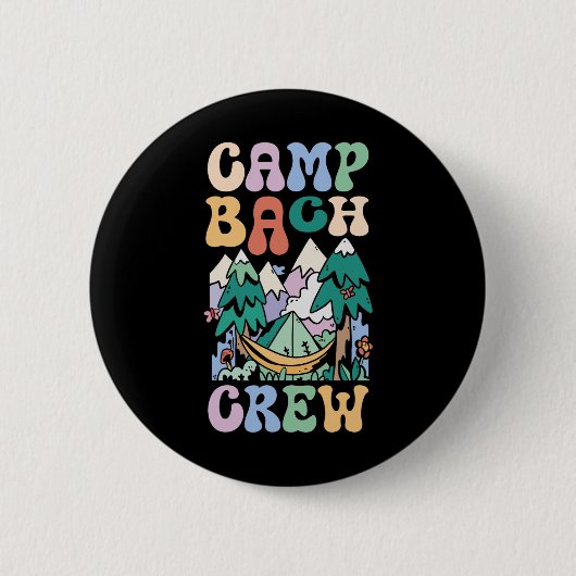 Camping Bruidsfeest Kampeer Bruidsfeest Kampeer Ba Ronde Button 5,7 Cm (Voorkant)
