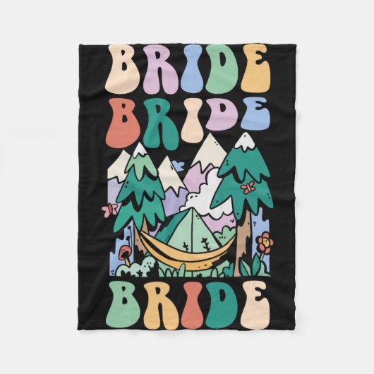 Camping Bruidsfeest Kampeer Bruidsmeisje Kamp Brui Fleece Deken (Voorkant)