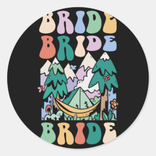 Camping Bruidsfeest Kampeer Bruidsmeisjes Kamp Bru Ronde Sticker