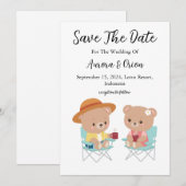 camping bruiloft save the date kaarten (Voorkant / Achterkant)