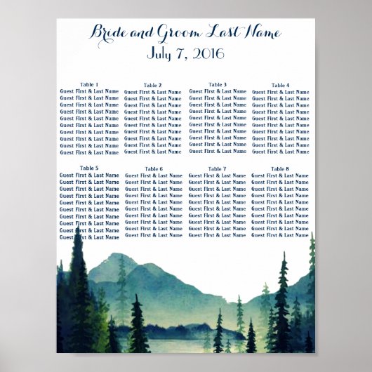 Camping Bruiloft Tafel Zitplaatsen Poster (Voorkant)
